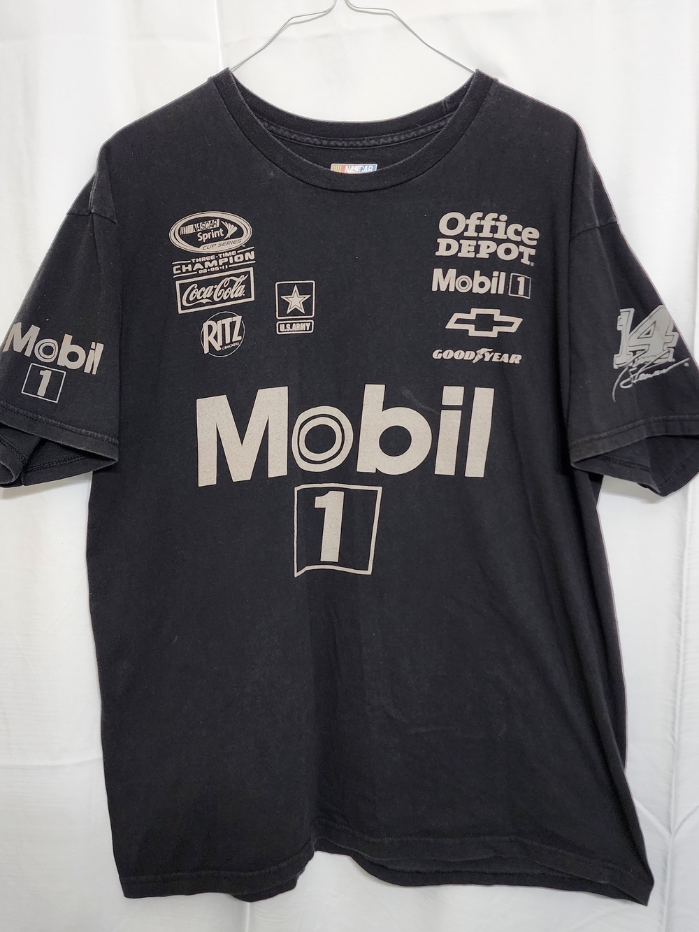 Nascar Black T-Shirt with Multicolor NASCAR Neck Logo